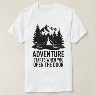 Camping Leven Bos Tent Deur Avontuur Quote T-shirt