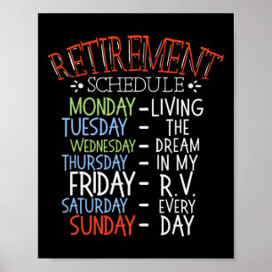Camping Leven Pensioen Schema Busje Rv Camper Vent Poster