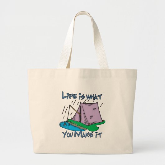 Camping Life Grote Tote Bag (Voorkant)