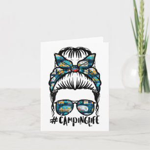 Camping Life Messy Bun Camp Camper Mama Vrouwen Me Kaart