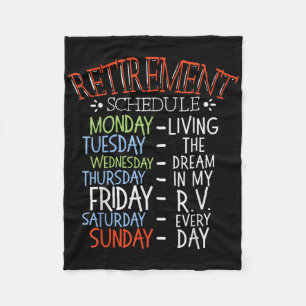 Camping Life Retirement Schedule Van RV Camper Fan Fleece Deken