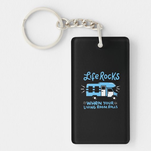Camping - Life Rocks Sleutelhanger (Voorkant)