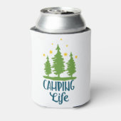 Camping Life Typografie Blikjeskoeler (Blikje Achterkant)