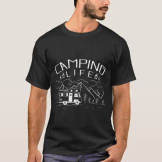 Camping Life Wilderness Nature Outr Campfire girl T-shirt