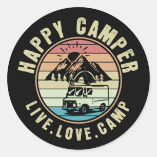 Camping - Live. Liefde. Kamp buiten Ronde Sticker