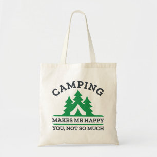 Camping maakt me gelukkig tote bag