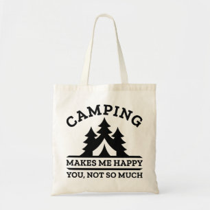 Camping maakt me gelukkig tote bag