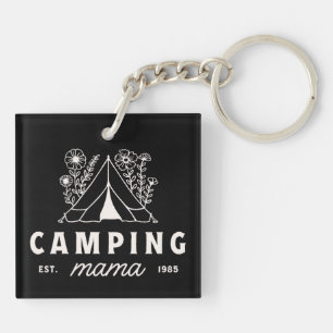 Camping mama camper moeder moeder whimsical sleutelhanger