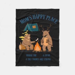 Camping mama mama's geluksplek fleece deken