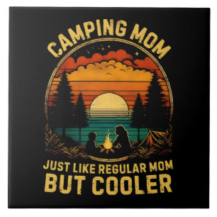 Camping mama net als een gewone mama tegeltje