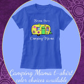 Camping Mama Sweet Camper Trailer met naam T-shirt
