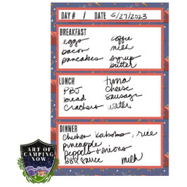 Camping Menu Maaltijdplanningstool Post-it® Notes