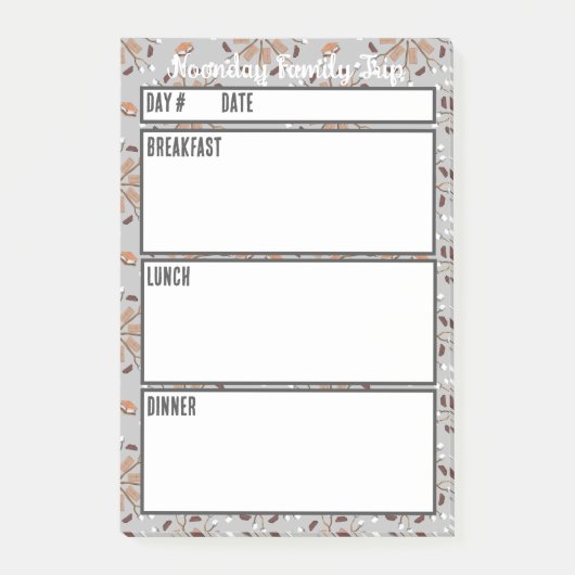 Camping Menu Maaltijdplanningstool Post-it® Notes (Voorkant)