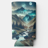 Camping met bergen en tenten (Achterkant)