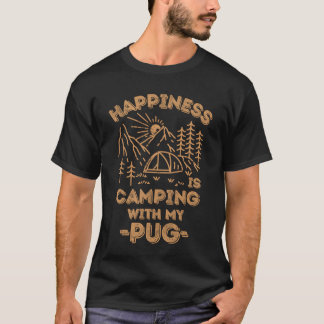 Camping met pug cadeau t-shirt