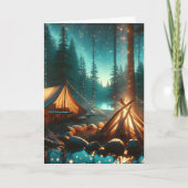 Camping met verlichting | Birthday Kaart (Voorkant)