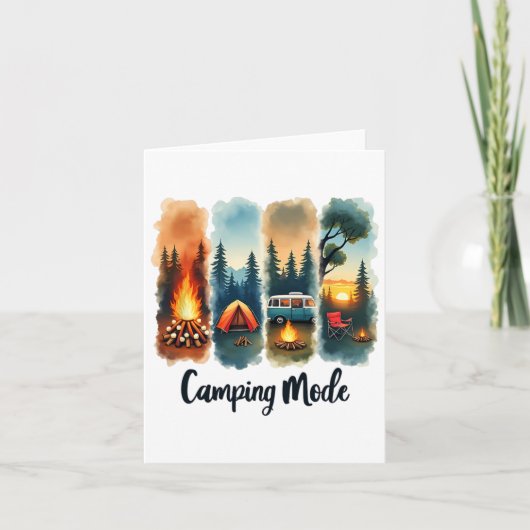 Camping Mode Kampvuur Tent Van Sunset Serenity Kaart (Voorkant)