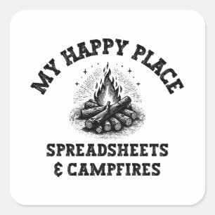 Camping Mode: Off The Grid - Grappig Accountant Gi Vierkante Sticker