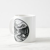 Camping Mok, emaille Mok voor kampeerders, Mok (Voorkant links)