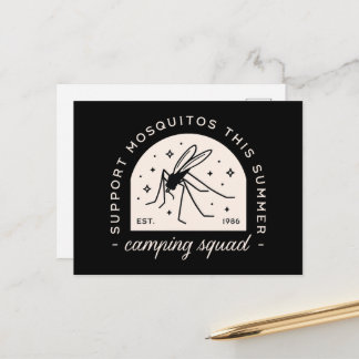 Camping mosquito funny camp squad sarcastic quotes briefkaart
