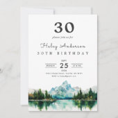 Camping Mountain 30th Birthday Party Invitation (Devant)