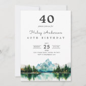 Camping Mountain 40th Birthday Party Invitation (Devant)