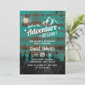 Camping Mountain Adventure Rustic Blauwgroen Retir Kaart (Staand voorkant)