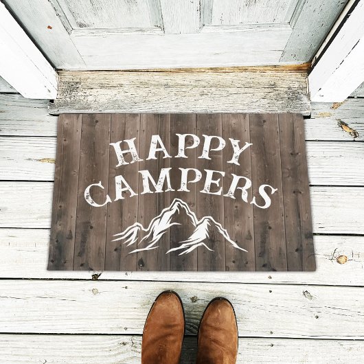 Camping Mountain Adventure Rustic Happy Campers Deurmat