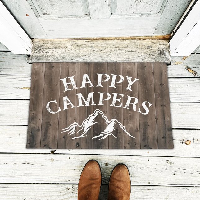 Camping Mountain Adventure Rustic Happy Campers Deurmat (Creator heeft geüpload)