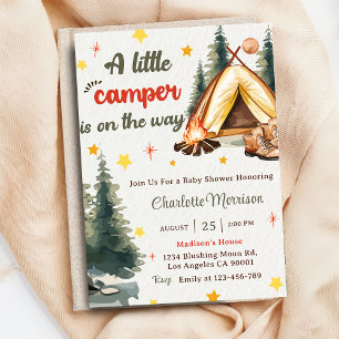 Camping Mountain Rustic Baby shower Party Kaart