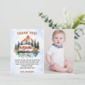 Camping Mountain Rustic Birthday Carte de remercie (Debout devant)