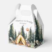 Camping Mountain Rustic verjaardagsfeestje Bedankdoosjes (Achterkant)