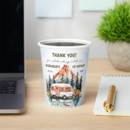 Camping Mountain Rustic verjaardagsfeestje Papieren Bekers