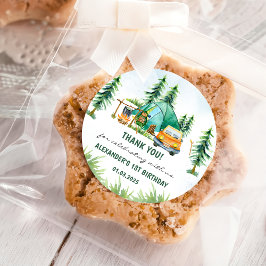 Camping Mountain Rustic verjaardagsfeestje Ronde Sticker