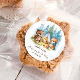 Camping Mountain Rustic verjaardagsfeestje Ronde Sticker