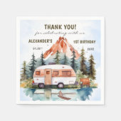 Camping Mountain Rustic verjaardagsfeestje Servet (Voorkant)