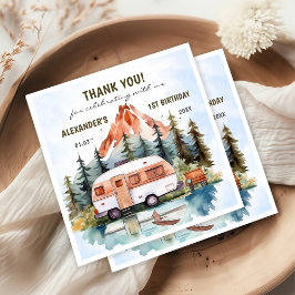 Camping Mountain Rustic verjaardagsfeestje Servet