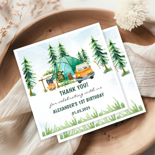 Camping Mountain Rustic verjaardagsfeestje Servet