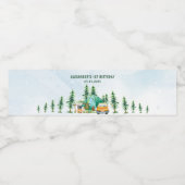 Camping Mountain Rustic verjaardagsfeestje Waterfles Etiket (Enkel label)