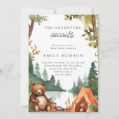 Camping Mountain Rustiek Baby shower Kaart (Voorkant)