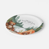 Camping Mountain Rustiek Baby shower Papieren Bordje (Gekanteld)