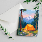 Camping Mountain Waterverf Briefkaart