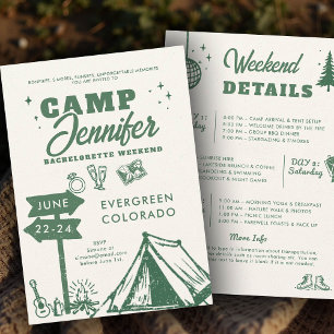 Camping Mountains Camp Green Bachelorette Party Kaart