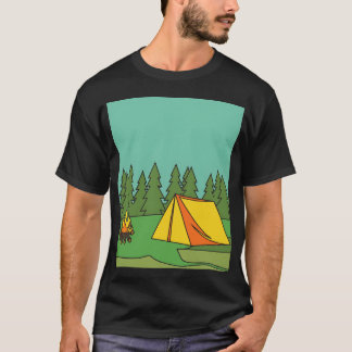 Camping Natuur Vintage familie T-shirt