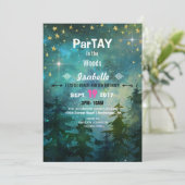 Camping Night Time Forest Wilderness Kaart (Staand voorkant)