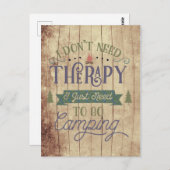 Camping Not Therapy Briefkaart (Voorkant / Achterkant)