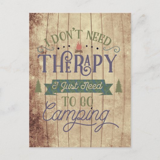 Camping Not Therapy Briefkaart (Voorkant)