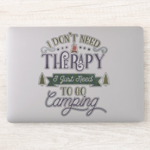 Camping not Therapy Word Art Sticker