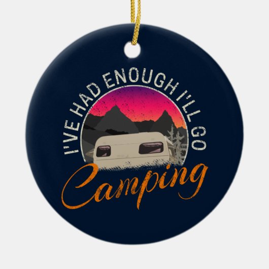 Camping of camper  ontwerp voor vakantie keramisch ornament (Voorkant)