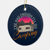 Camping of camper  ontwerp voor vakantie keramisch ornament (Links)